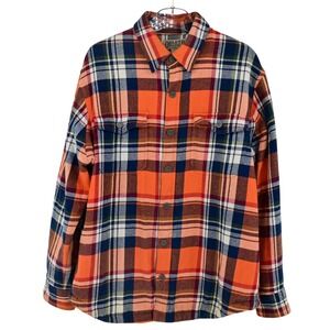 Duluth Trading Co Fleece Lined Flannel Shirt Jacket Plaid Gorpcore Shacket M